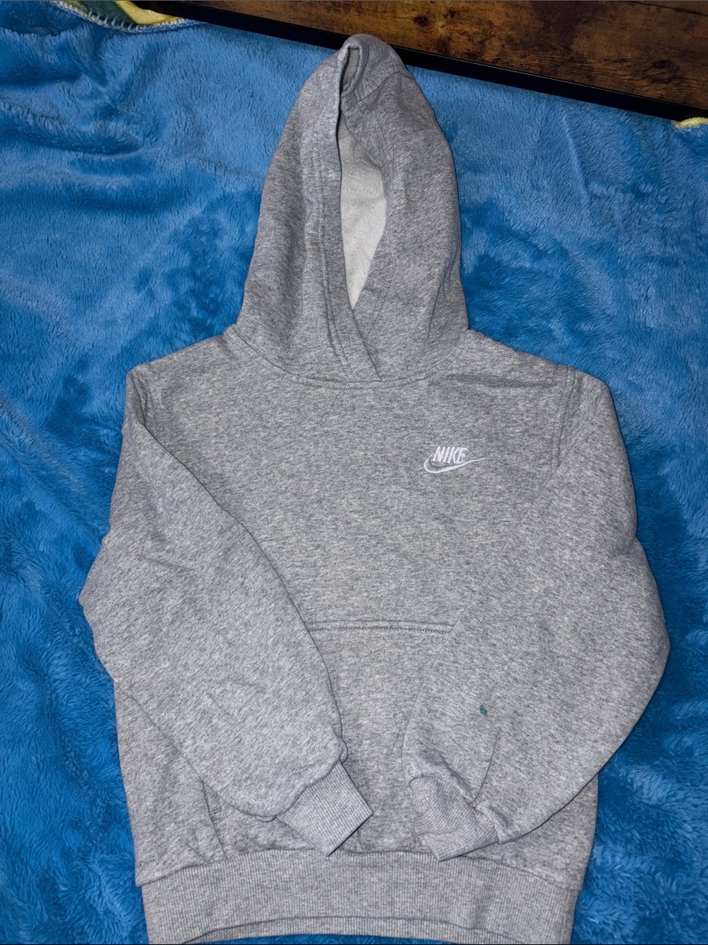 Nike Gray Heather Hooded Pullover with White Swoosh